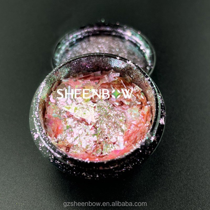 TRQ13 Transparent Flakes — Pink Rose Flakes